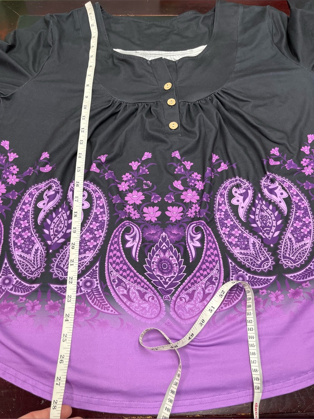 Purple & black blouse size 2X - Picture 7 of 7